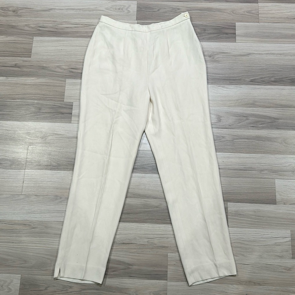 Women’s Cream Slacks with side button up Size 12 NC0276